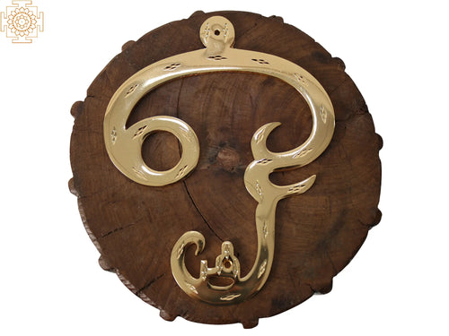 6" Tamil Om Brass Wall Hanging for Pooja and Home Decor