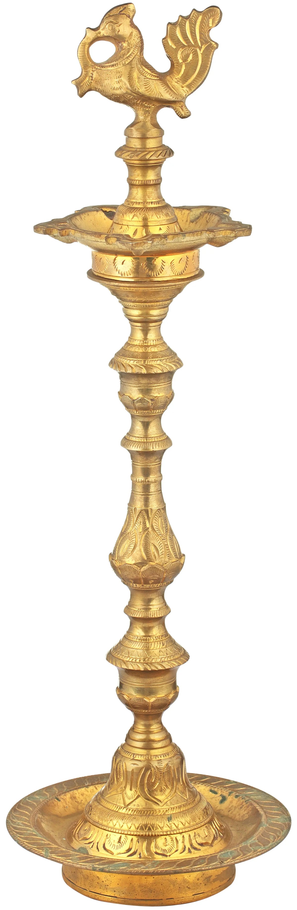 Brass Peacock Lamp