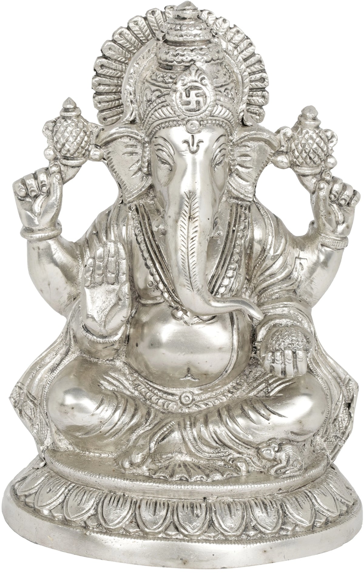 8" Lord Ganesha In Brass | Handmade | Made In India