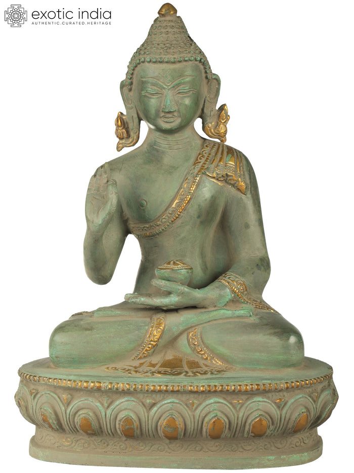 10" Handmade Shakyamuni Buddha Brass Statue in Preaching Mudra