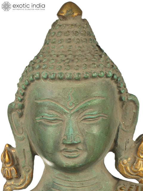 10" Tibetan Buddhist Shakyamuni Buddha in Preaching Mudra In Brass | Handmade | Made In India