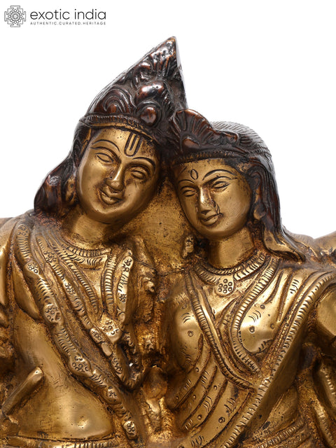 34" Radha Krishna on a Swing – Large Brass Statue | Handmade | Made in India