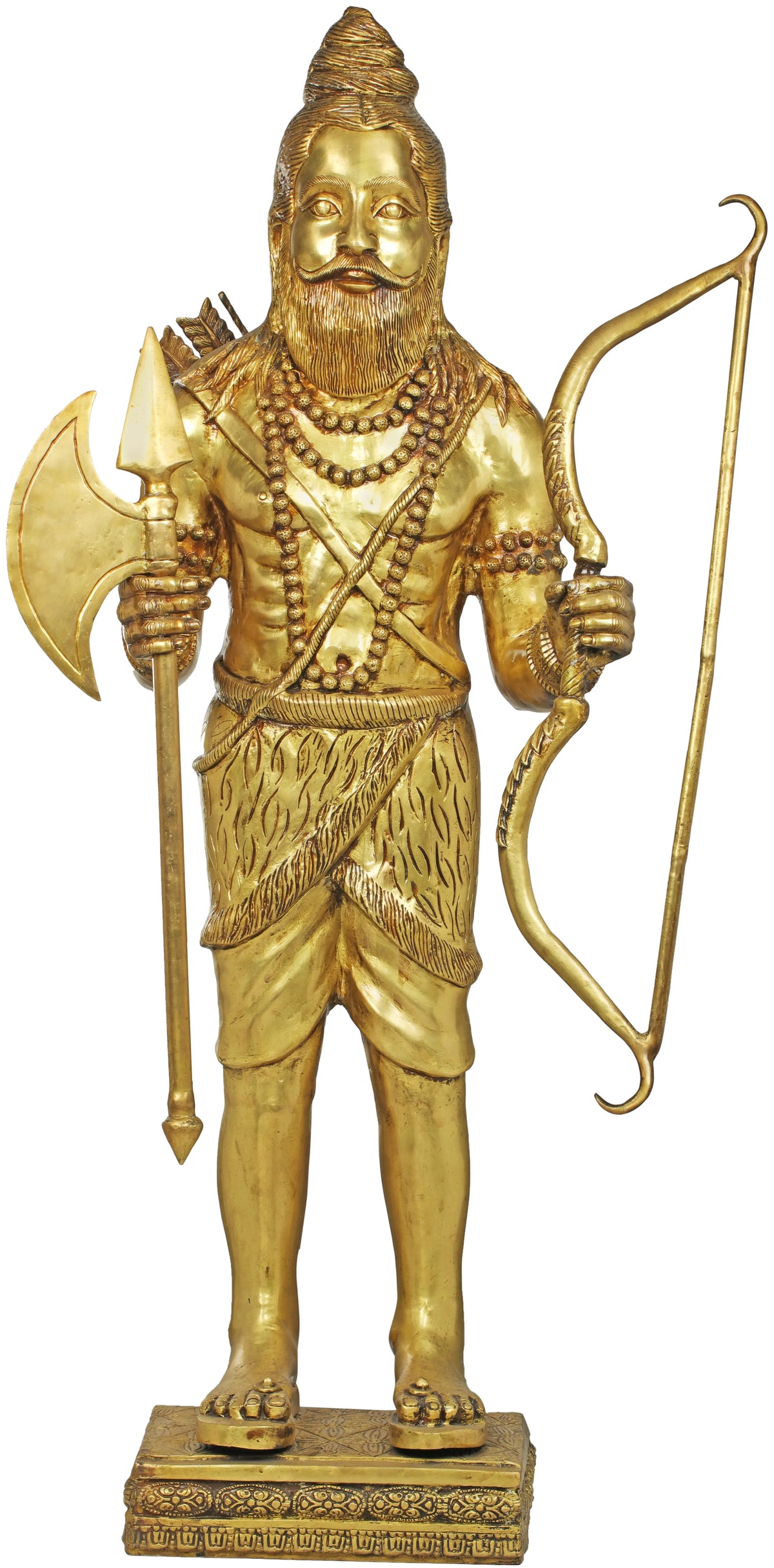 48" Large Size Parashurama - The Sixth Avatar of Vishnu In Brass | Handmade | Made In India