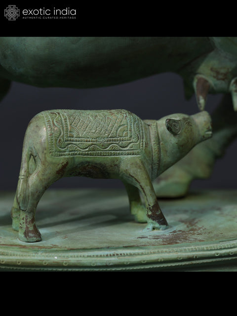 16" Superfine Statue of Kamadhenu, The Wish-Fulfilling Divine Cow In Brass | Handmade | Made In India