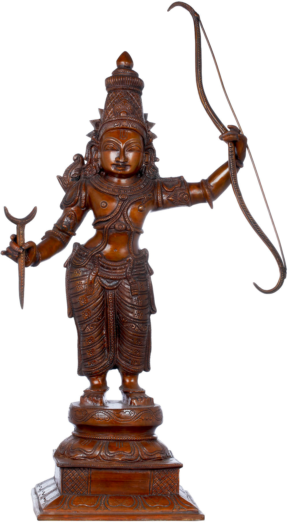 23" Lord Rama In Brass | Handmade | Made In India