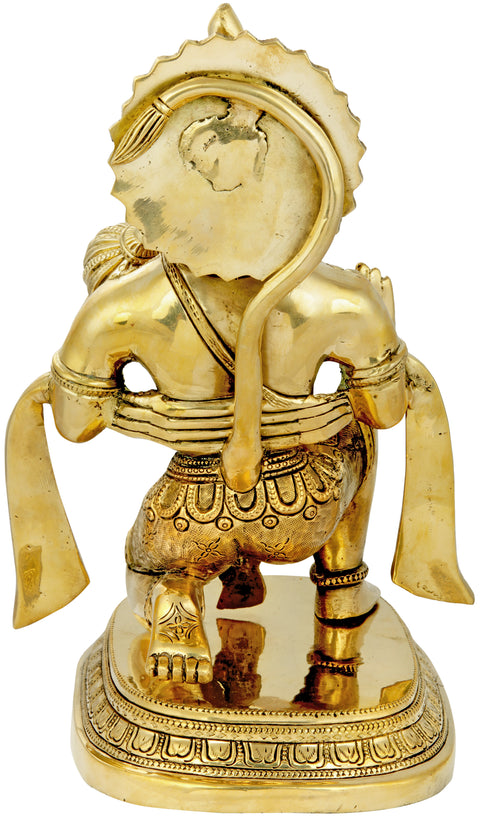 11" Lord Hanuman in Ashirwad Mudra In Brass | Handmade | Made In India