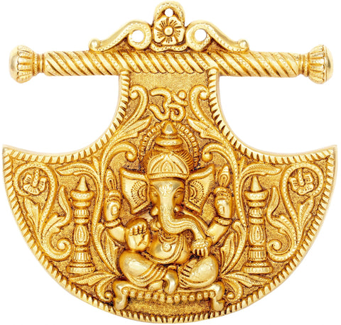 10" Ganesha Wall Hanging Fan In Brass | Handmade | Made In India