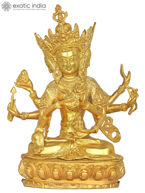 13" Handmade Ushnishvijaya Brass Sculpture - Mother of All Buddhas