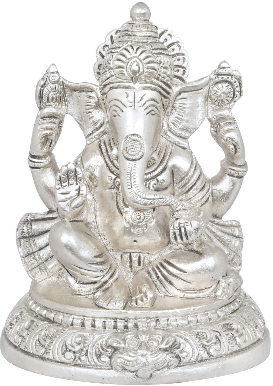 5" Lord Ganesha Handmade Brass Idol for Pooja