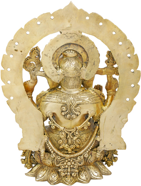 18" Kamalasana Shri Ganesha In Brass | Handmade | Made In India