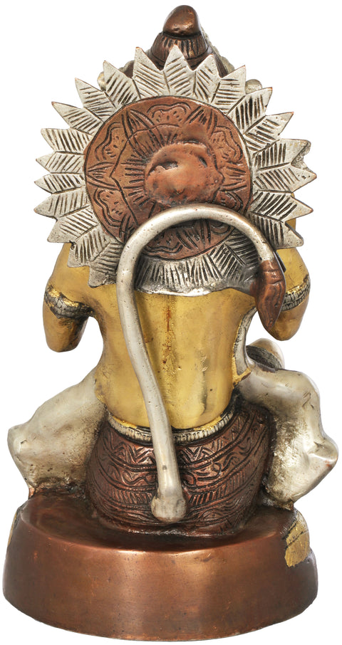 9" Sankat Mochan Hanuman Idol in Brass | Handcrafted Divine Statue