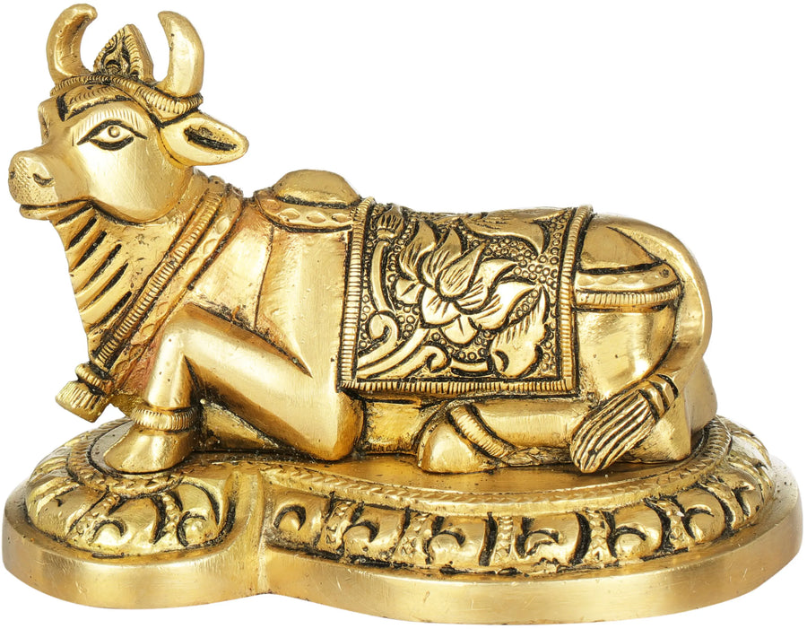 Fine Quality Brass Nandi Statue - Vahana of Shiva