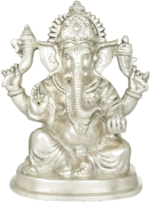 4" Small Ganesha Handmade Brass Statue for Pooja