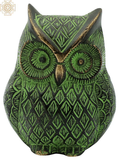 Brass Lakshmi Owl Statue for Home Decor
