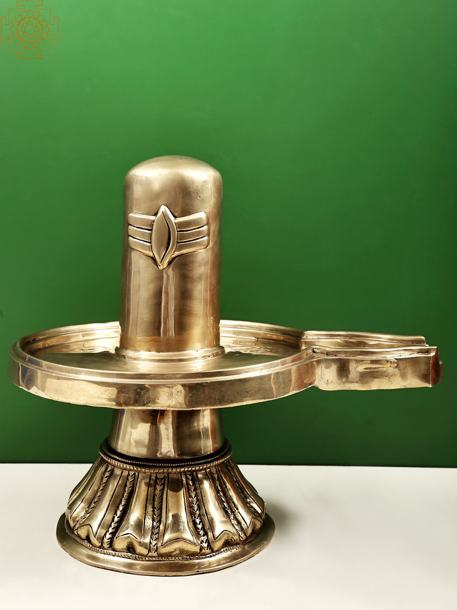 20" Large Shiva Lingam Brass Statue Handmade