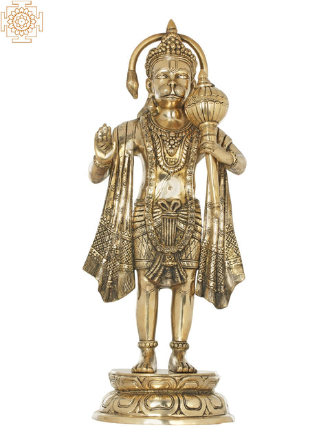 26" Glorious Hanuman Brass Sculpture | The Jewel of the Ramayana | Handcrafted
