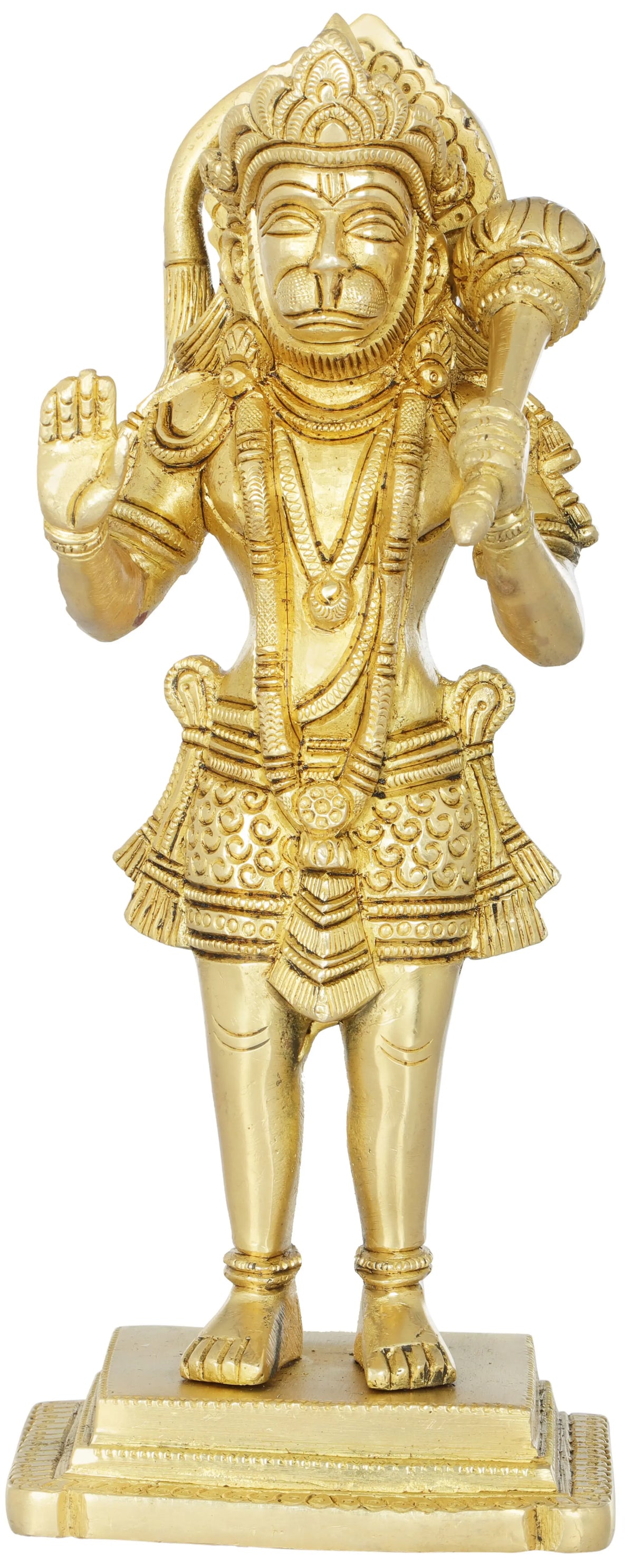 8" Mahavir Hanuman In Brass | Handmade | Made In India