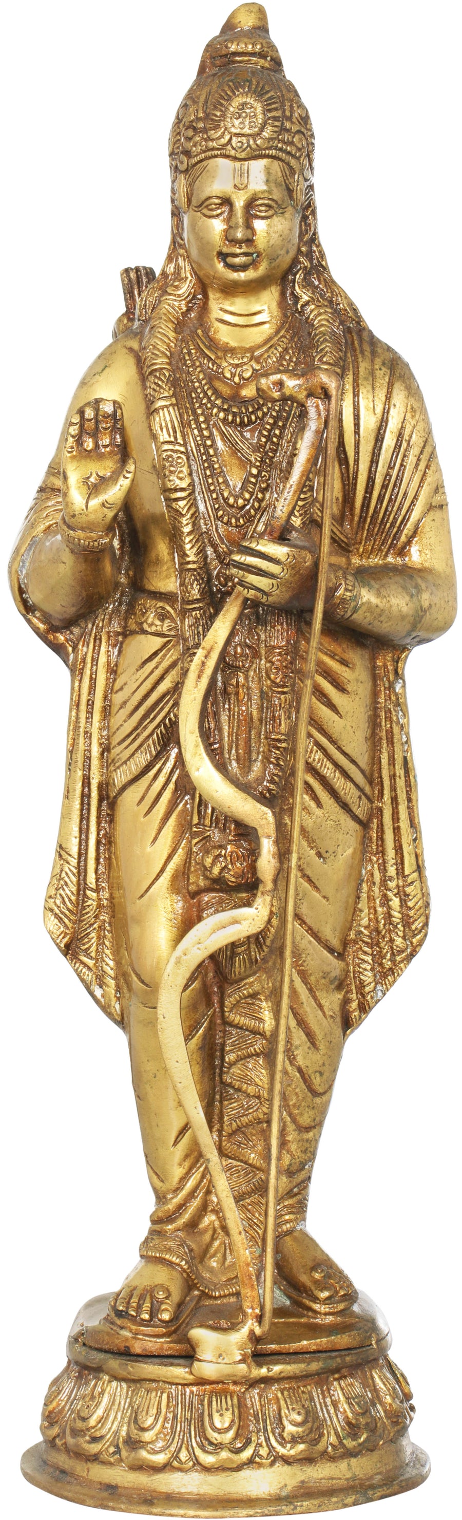 15" Bhagawan Rama Handmade Brass Idol for Pooja