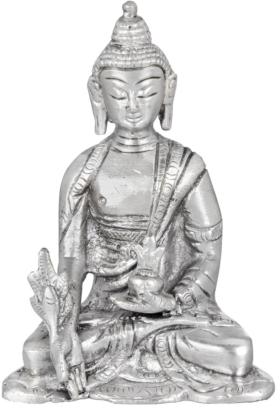 4" Medicine Buddha Brass Statue Handmade Tibetan Deity