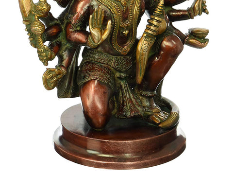 11" Panchmukhi Lord Hanuman (Five Heads) | Brass | Handmade | Made In India