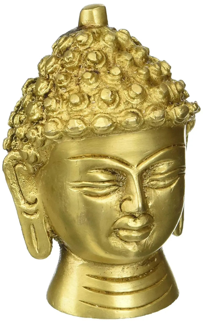 3" Tibetan Lord Buddha Head Idol | Handmade Brass Statue | Made in India