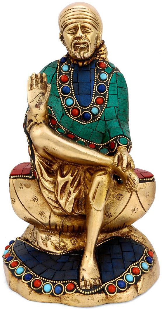 9" Handmade Shirdi Sai Baba Brass Statue for Home Pooja