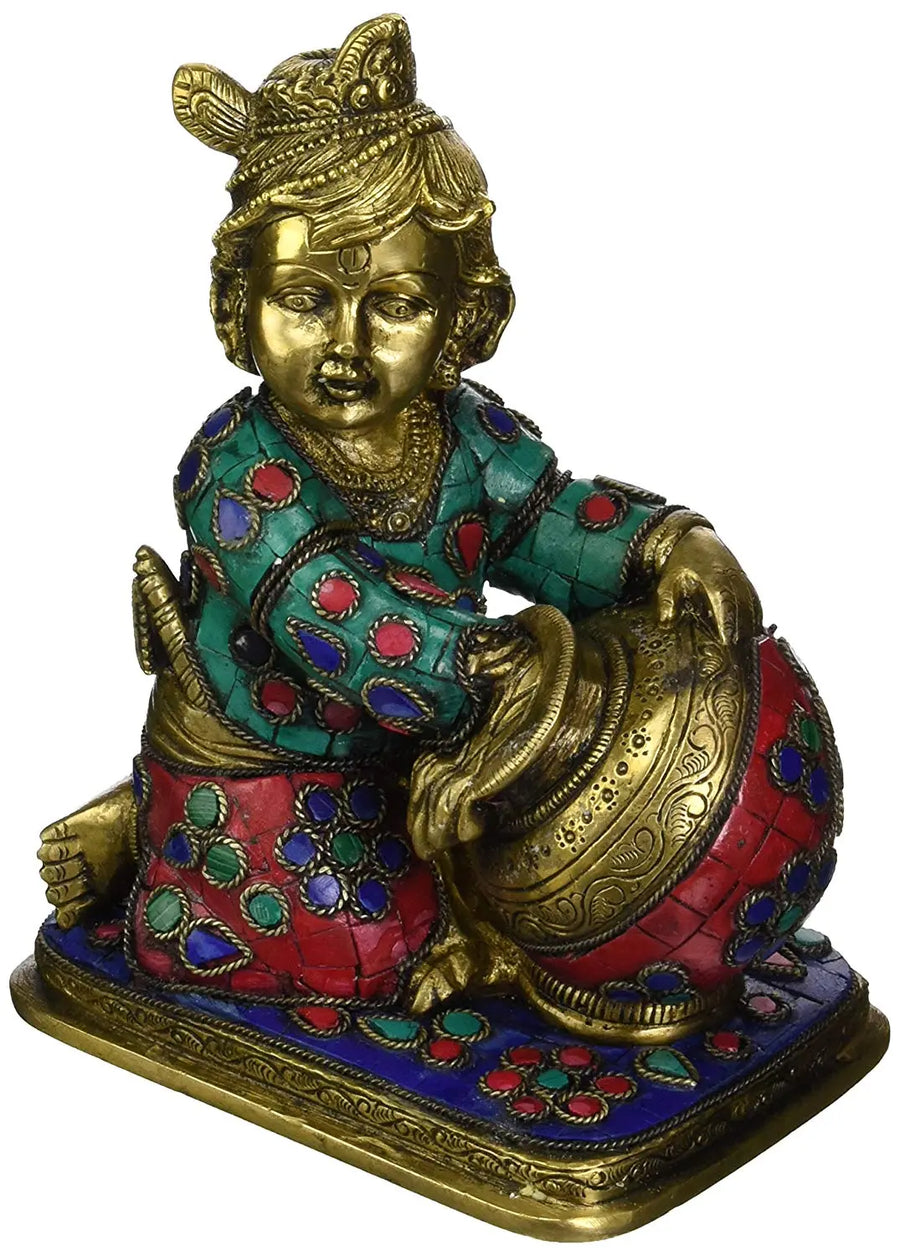 Makhanchor Krishna Handmade Brass Idol