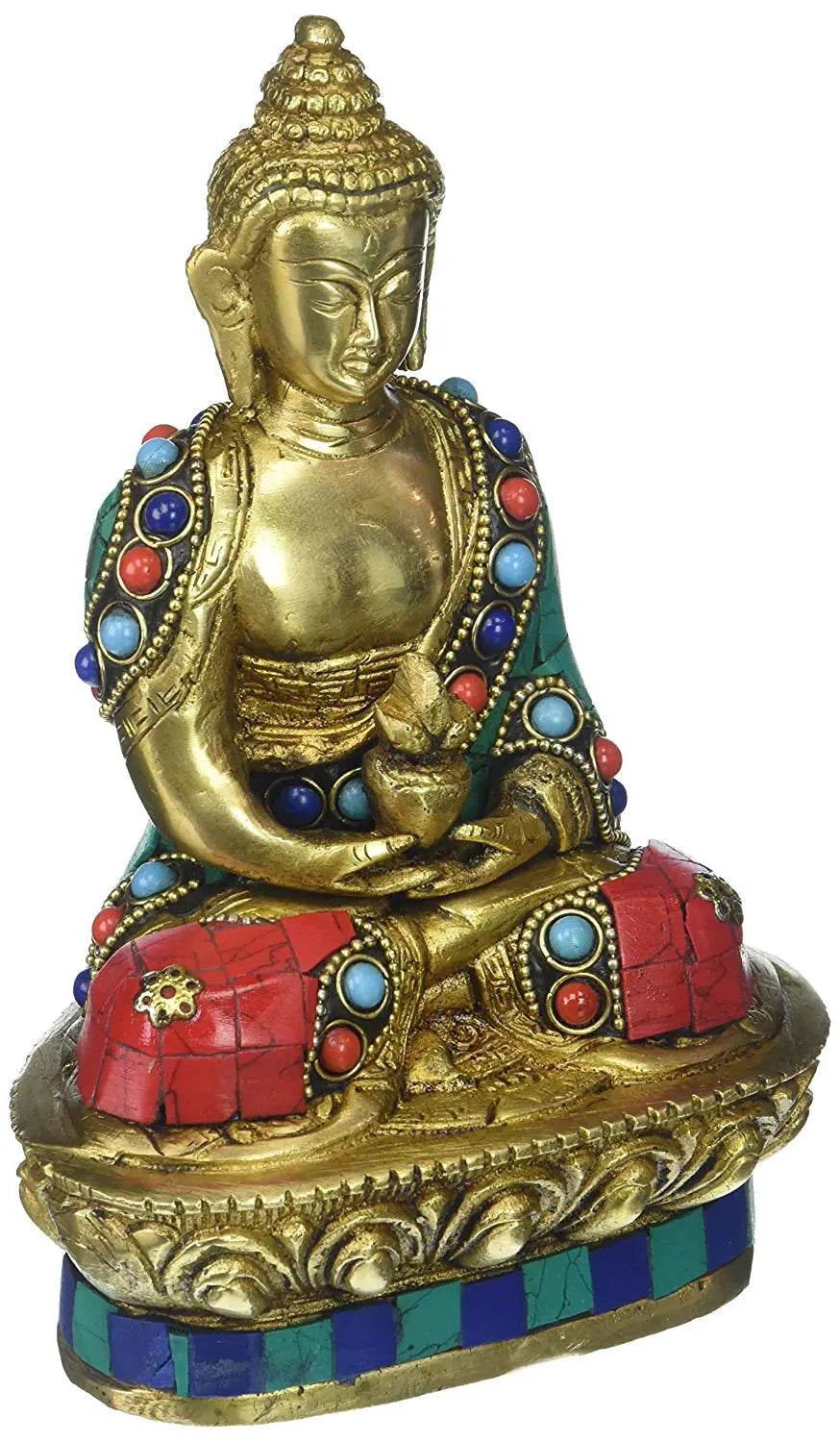 7" Brass Lord Buddha Statue in Dhyana Mudra Handmade