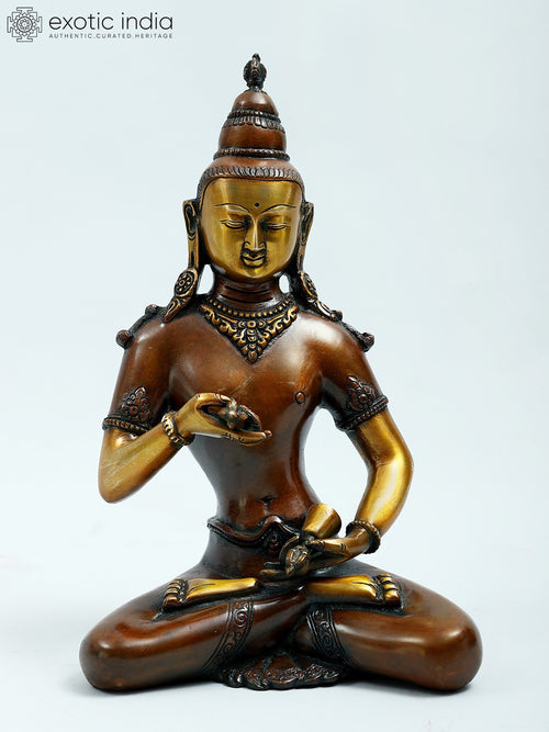 13" Vajrasattva Handmade Brass Statue for Pooja