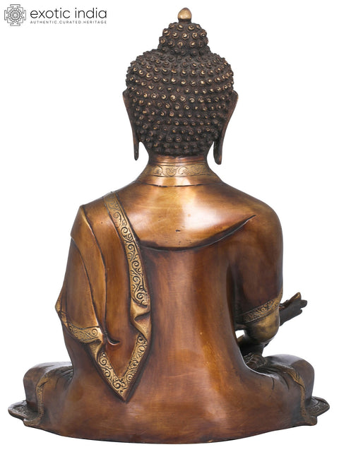 15" The Medicine Buddha (Tibetan Buddhist Deity) In Brass | Handmade | Made In India