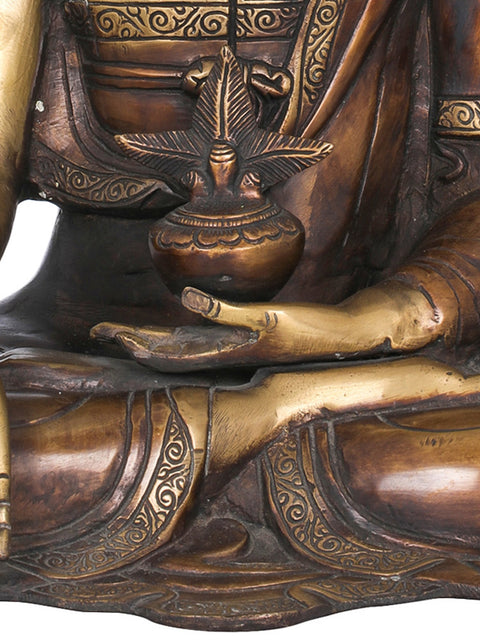 15" The Medicine Buddha (Tibetan Buddhist Deity) In Brass | Handmade | Made In India