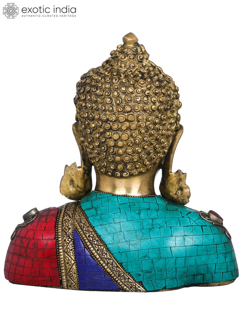 8" Lord Buddha Bust (Tibetan Buddhist) In Brass | Handmade | Made In India