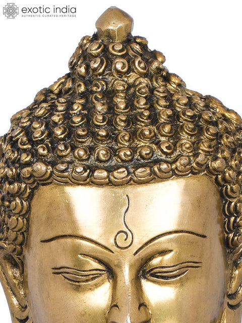 8" Lord Buddha Bust (Tibetan Buddhist) In Brass | Handmade | Made In India