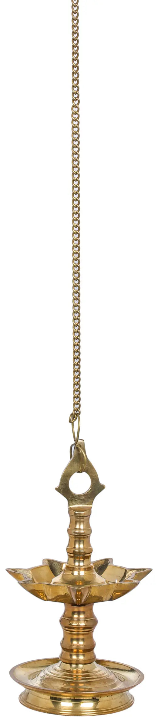 11" Brass Seven Wick Roof Hanging Lamp Handmade