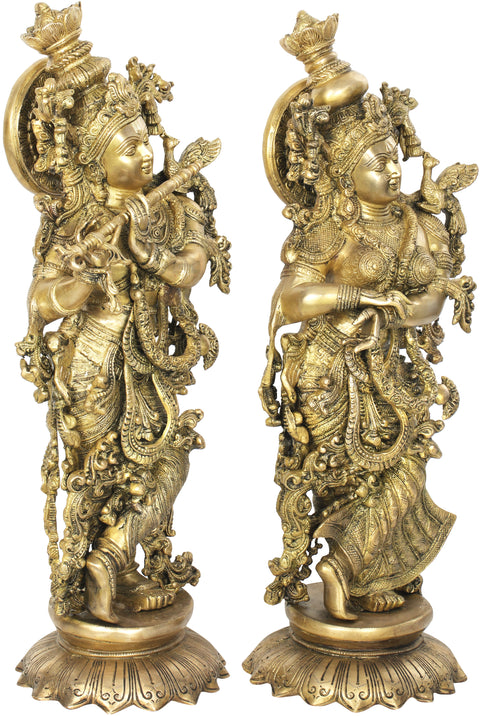 25" Radha Krishna In Brass | Handmade | Made In India