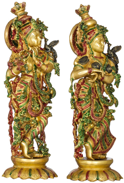 25" Radha Krishna In Brass | Handmade | Made In India