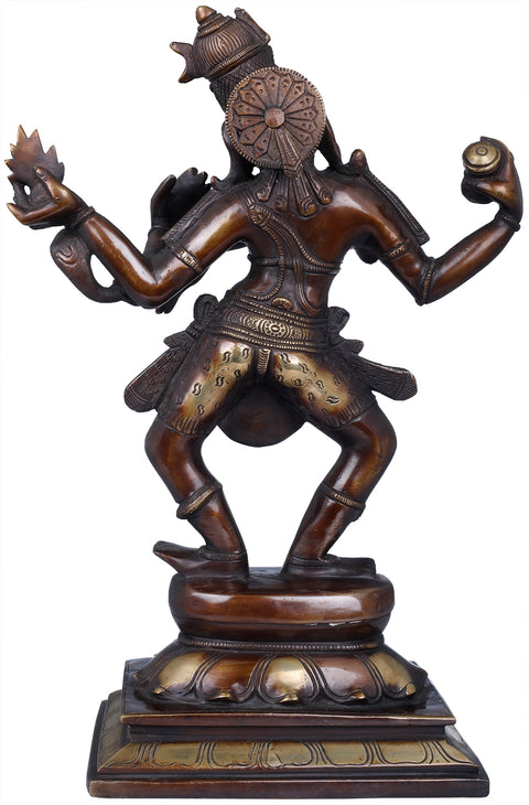 13" Dancing Shiva Brass Sculpture | Exquisite Handmade Indian Art