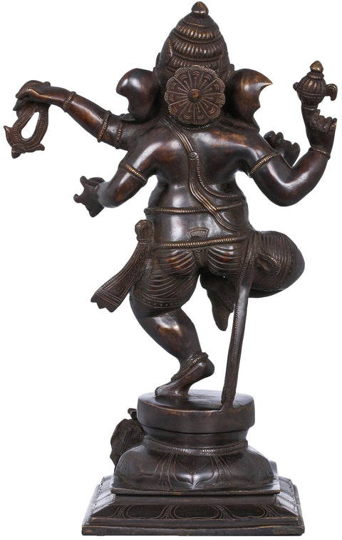 15" Dancing Ganesha In Brass | Handmade | Made In India