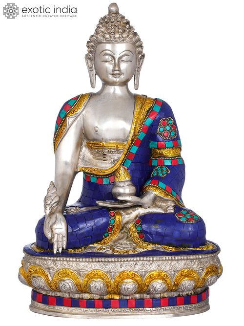 12" Handmade Medicine Buddha Brass Statue for Pooja