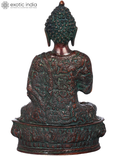 11" Tibetan Buddhist Deity Preaching Buddha In Brass | Handmade | Made In India