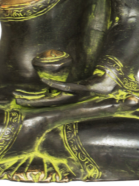 8" Tibetan Buddhist Deity Buddha in the Bhumi-Sparsha Mudra In Brass | Handmade | Made In India