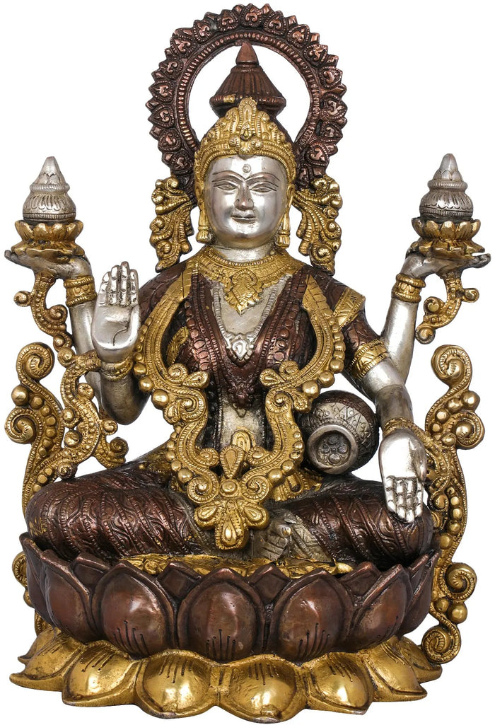 Kamalasana Goddess Lakshmi In Brass | Handmade | Made In India