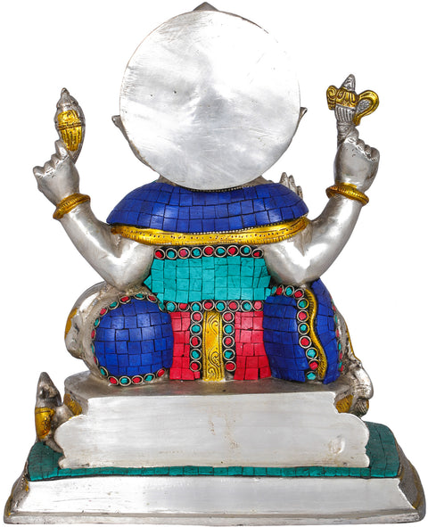 12" Puja Ganesha In Brass | Handmade | Made In India