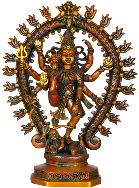 16" Urdhava Tandava By Shiva in Brass | Indian Handcrafted Sculptures