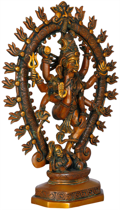 16" Urdhava Tandava By Shiva in Brass | Indian Handcrafted Sculptures