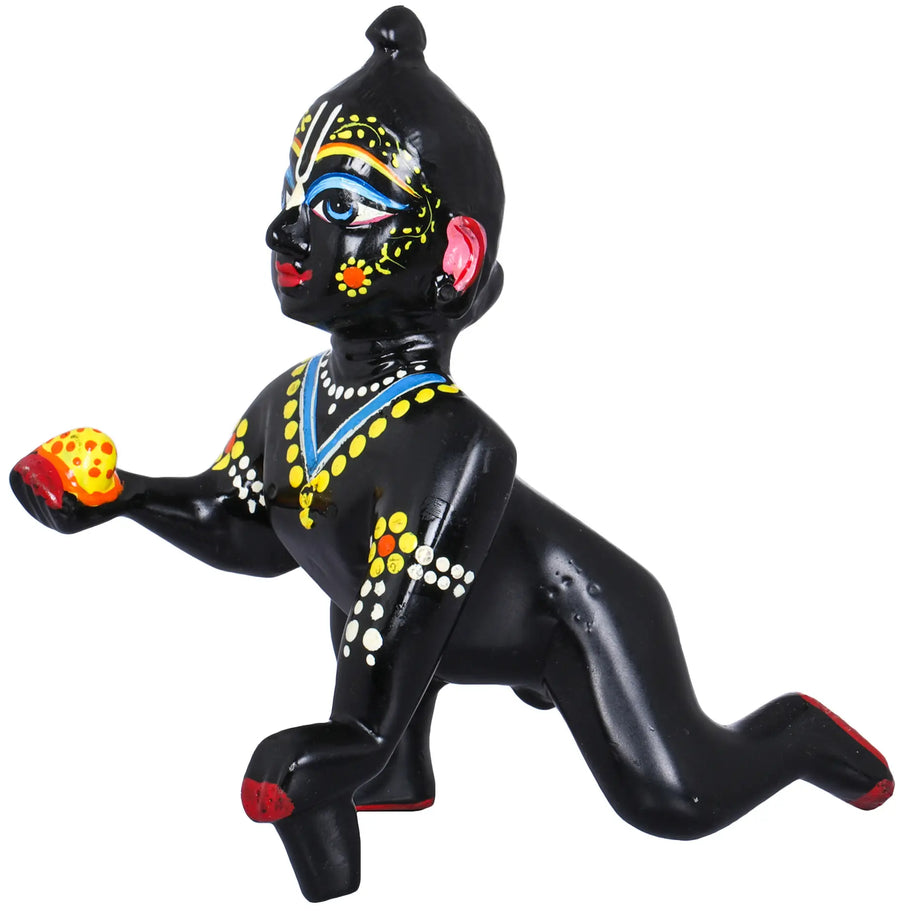 4" Laddoo Gopala Brass Handmade Idol for Pooja