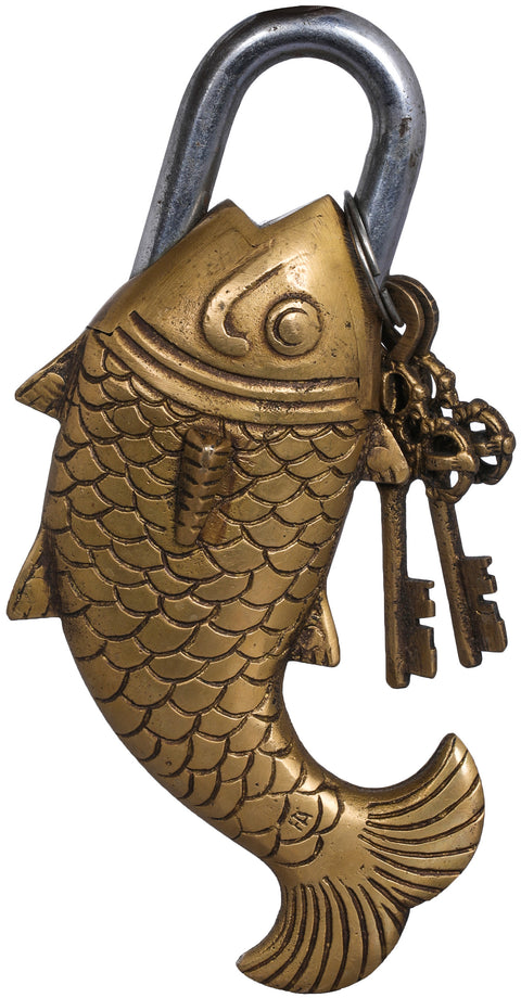 Fish Shaped Brass Lock