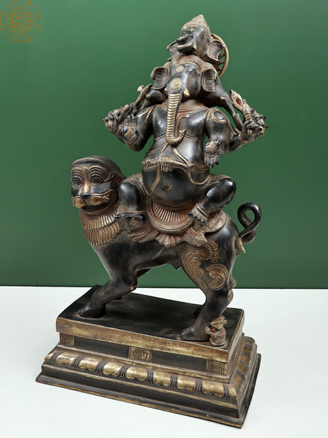 22" Heramba Ganesha Seated on Lion