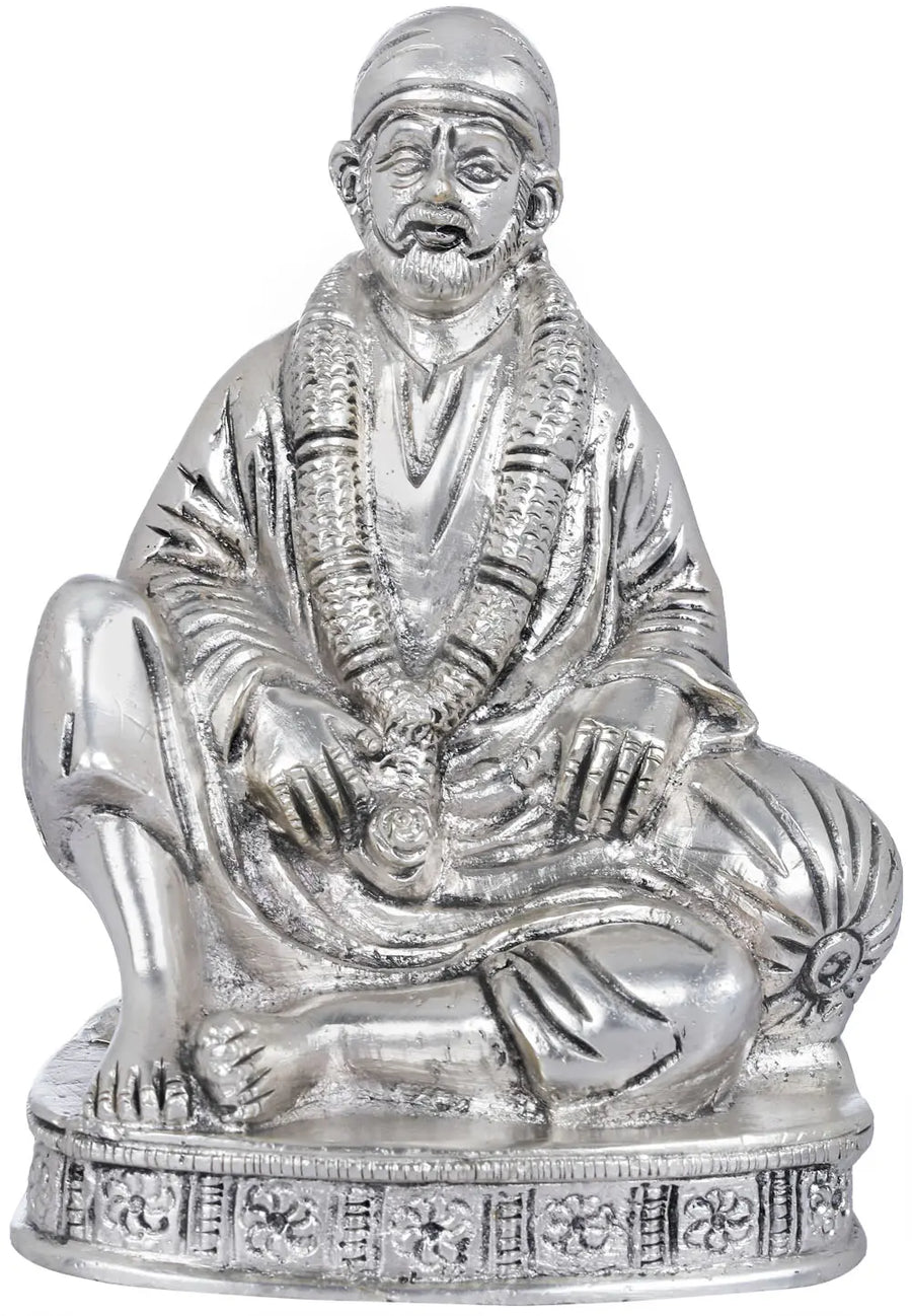 5" Shirdi Sai Baba Handmade Brass Statue for Pooja