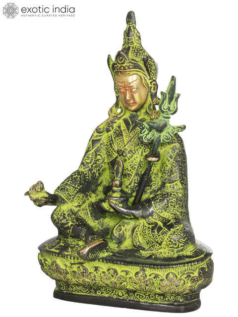 8" Tibetan Buddhist Guru Rin Poche (Padmasambhava) In Brass | Handmade | Made In India